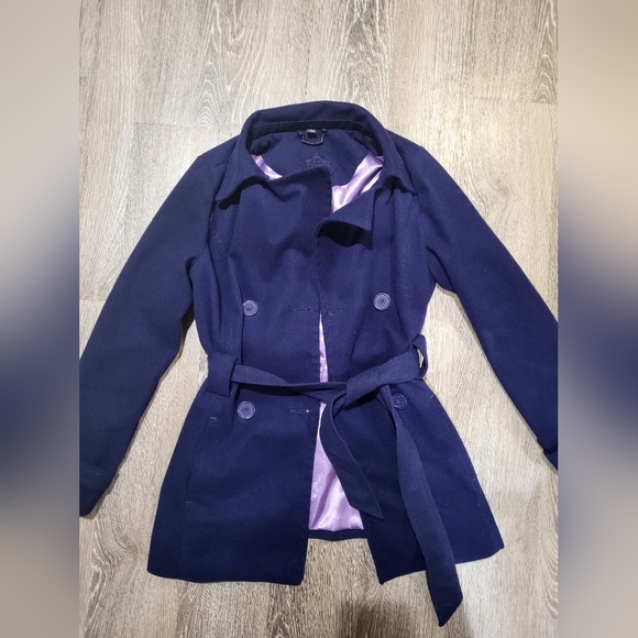 JOU JOU purple double breasted pea coat - Picture 7 of 15